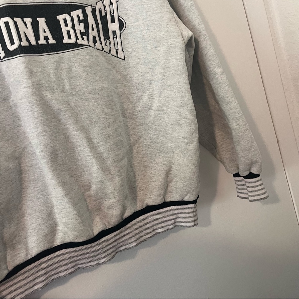Vintage Daytona Beach Pullover Split Crewneck Sweatshirt Gray Unisex S / M - Picture 6 of 12